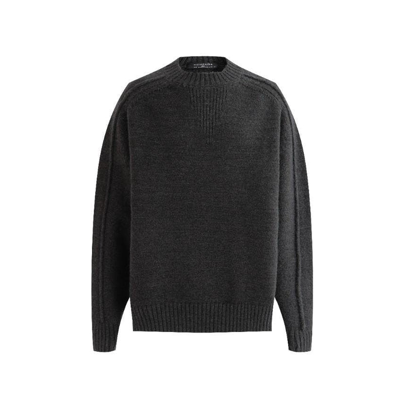 Dark Gray Ribbed Crewneck Sweater