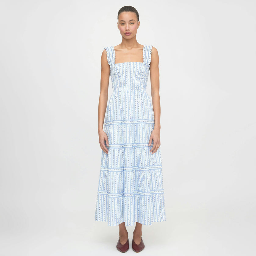 The Kimmy Nap Dress - Blue Petal Stripe