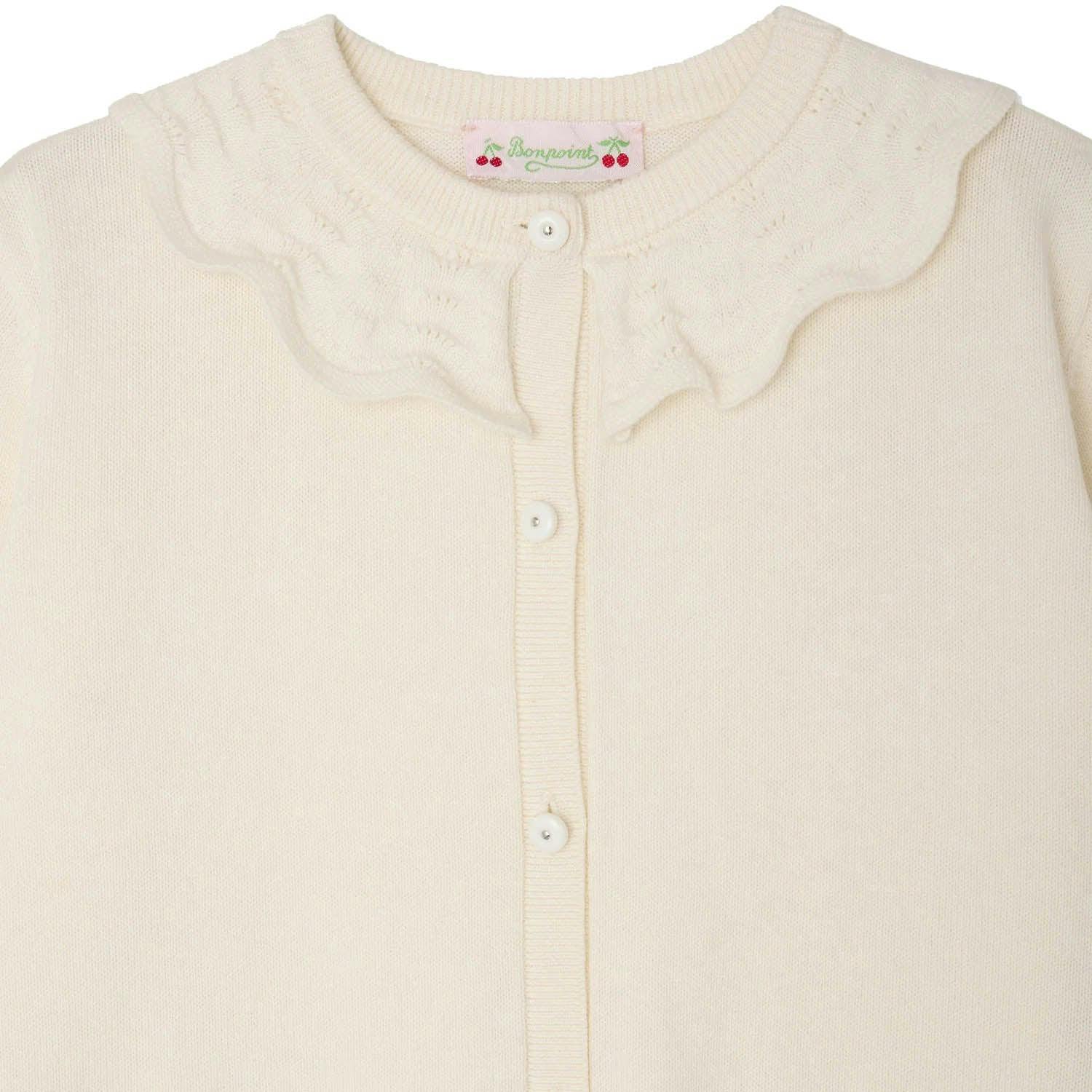 BONPOINT Lueur Ruffle Cardigan - Craie