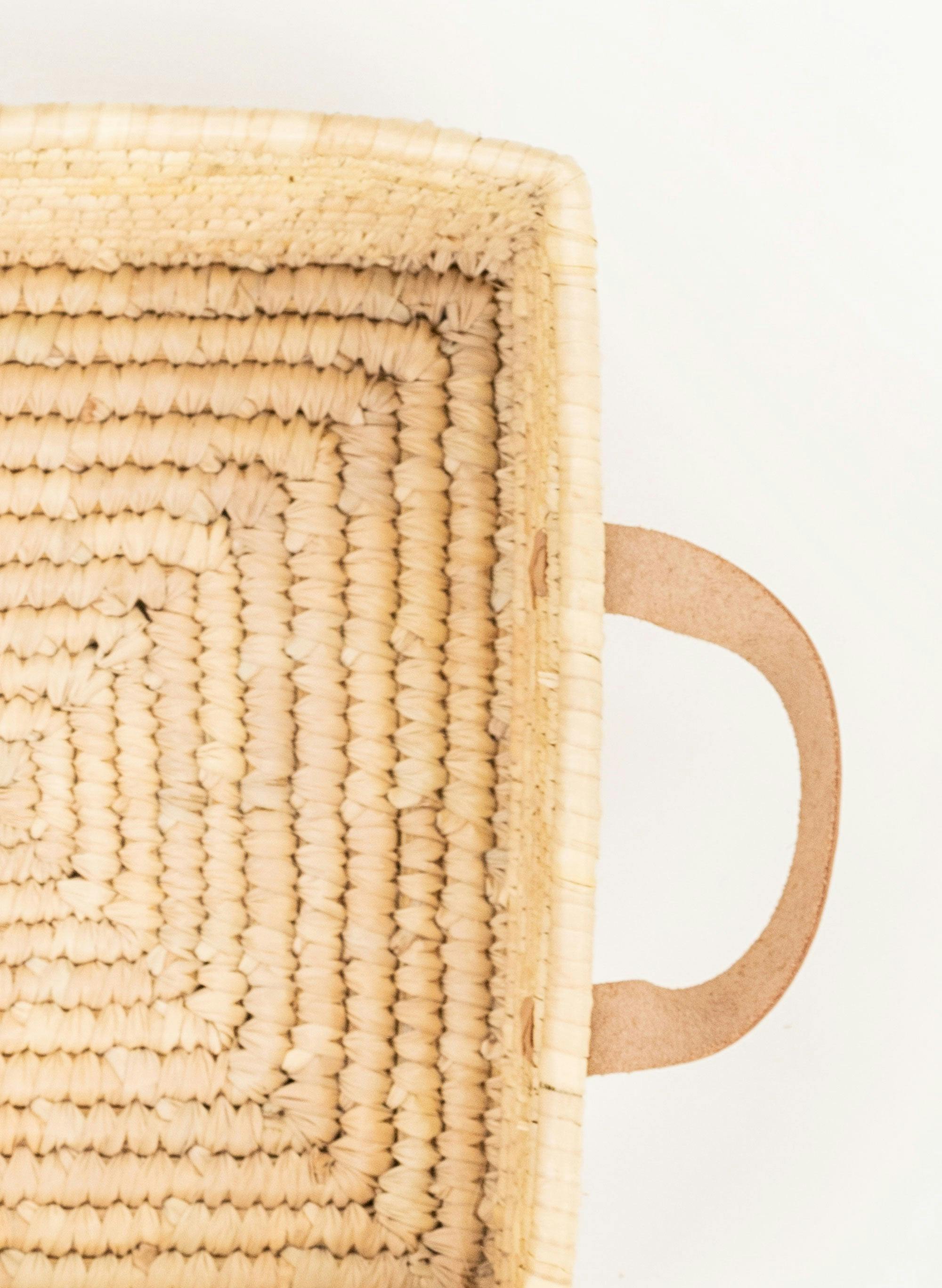 The Multi-Purpose Hand-woven Gift Basket with Leather Handles