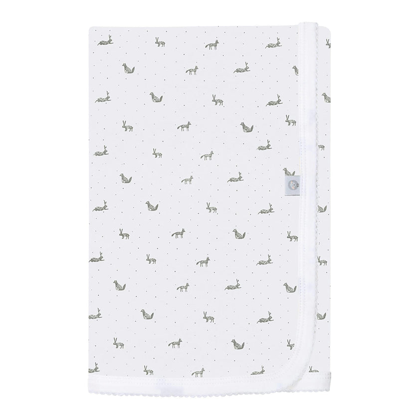 Little Gray Rabbit Pima Cotton Baby Blanket