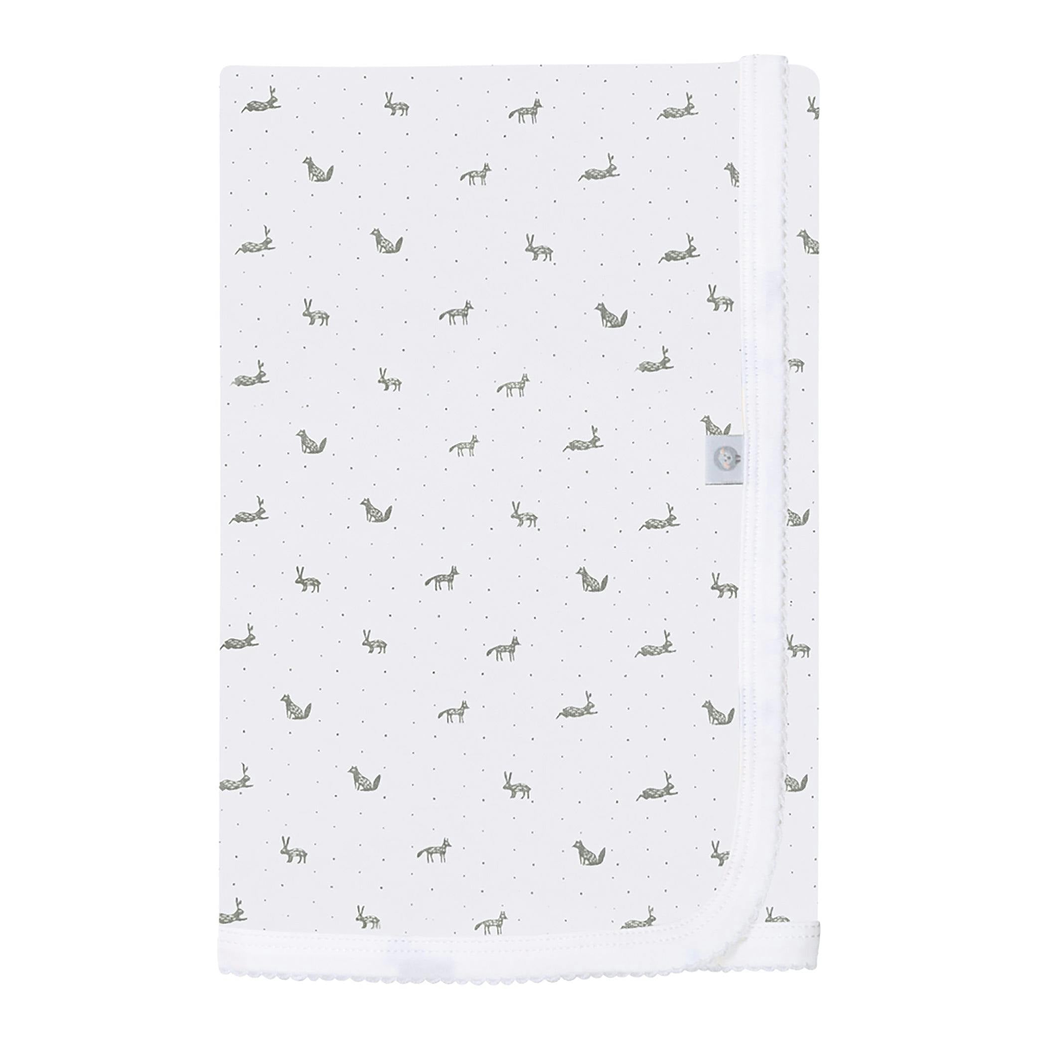 Little Gray Rabbit Pima Cotton Baby Blanket