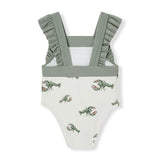 Mint Lobster Ruffle Square Neck Swimsuit