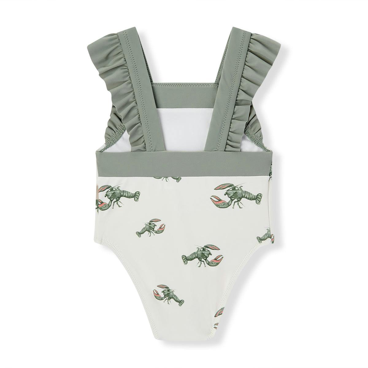 Mint Lobster Ruffle Square Neck Swimsuit