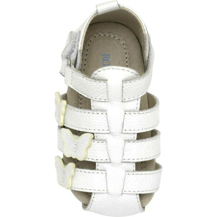 Mariposa White Leather Sandal