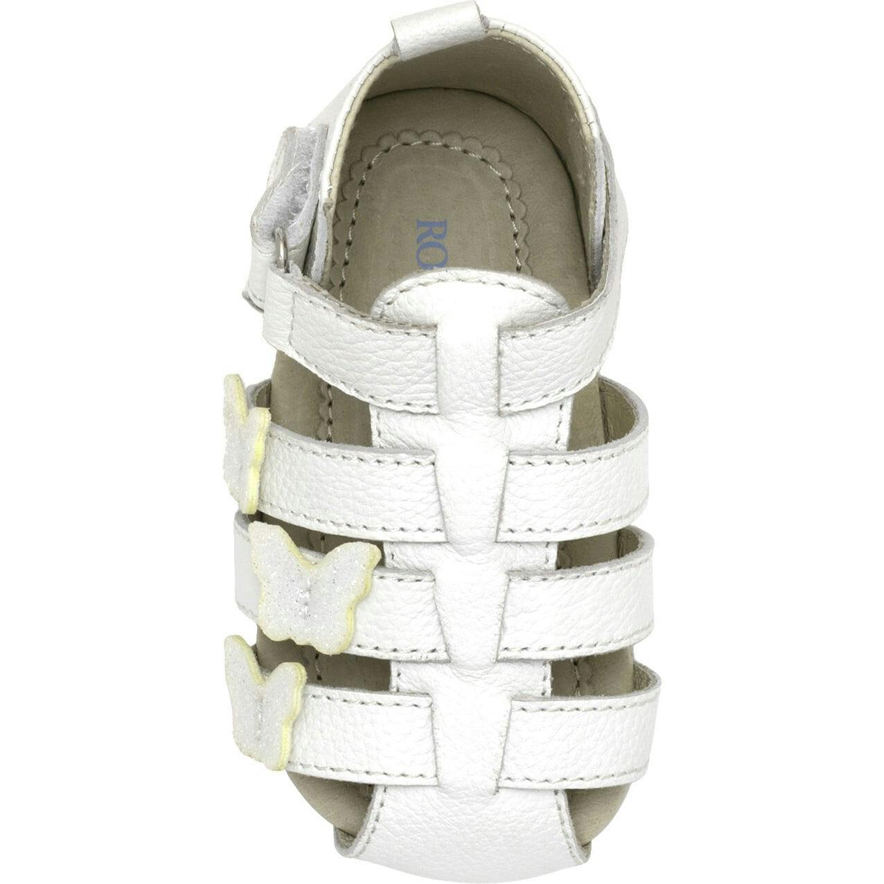 Mariposa White Leather Sandal