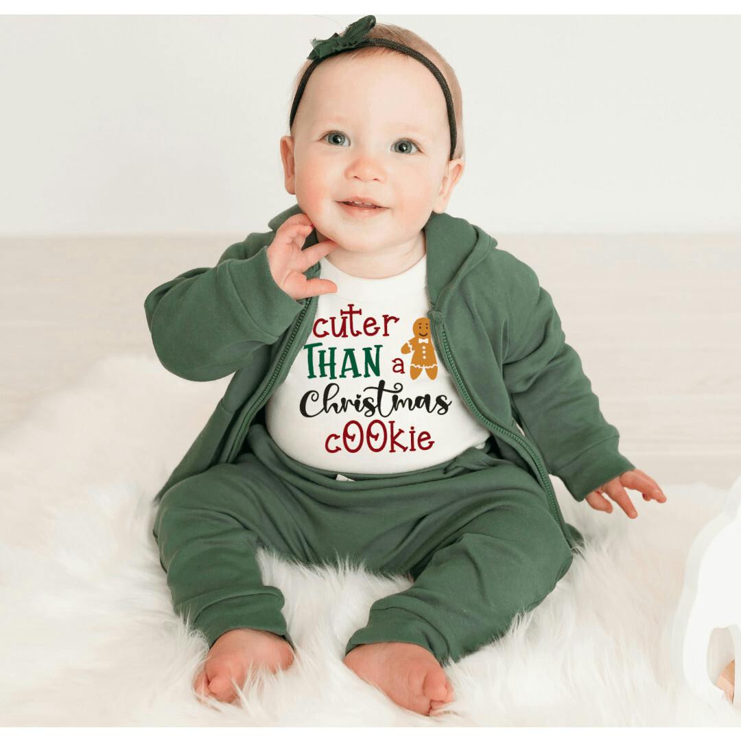 long sleeve graphic bodysuit | christmas cookie