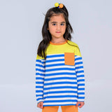 Long Sleeve Multicolor Pocket T-Shirt