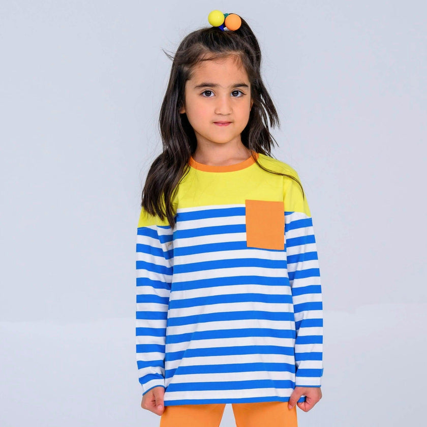 Long Sleeve Multicolor Pocket T-Shirt