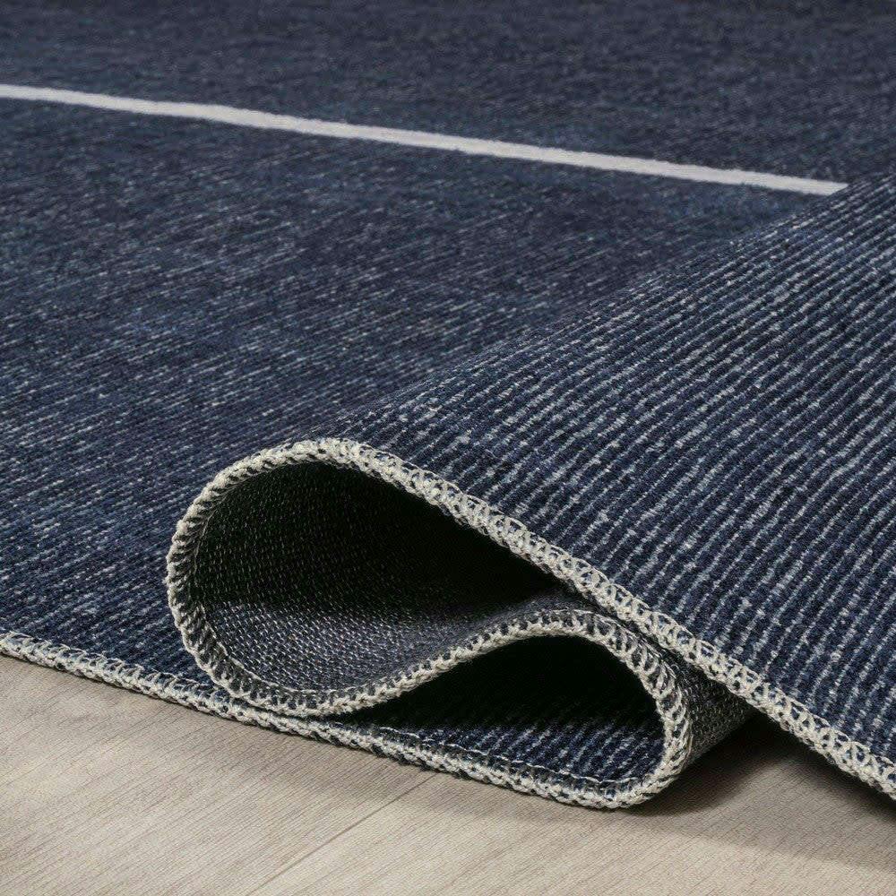 Linja Solid Centre Stripe Machine-washable Area Rug
