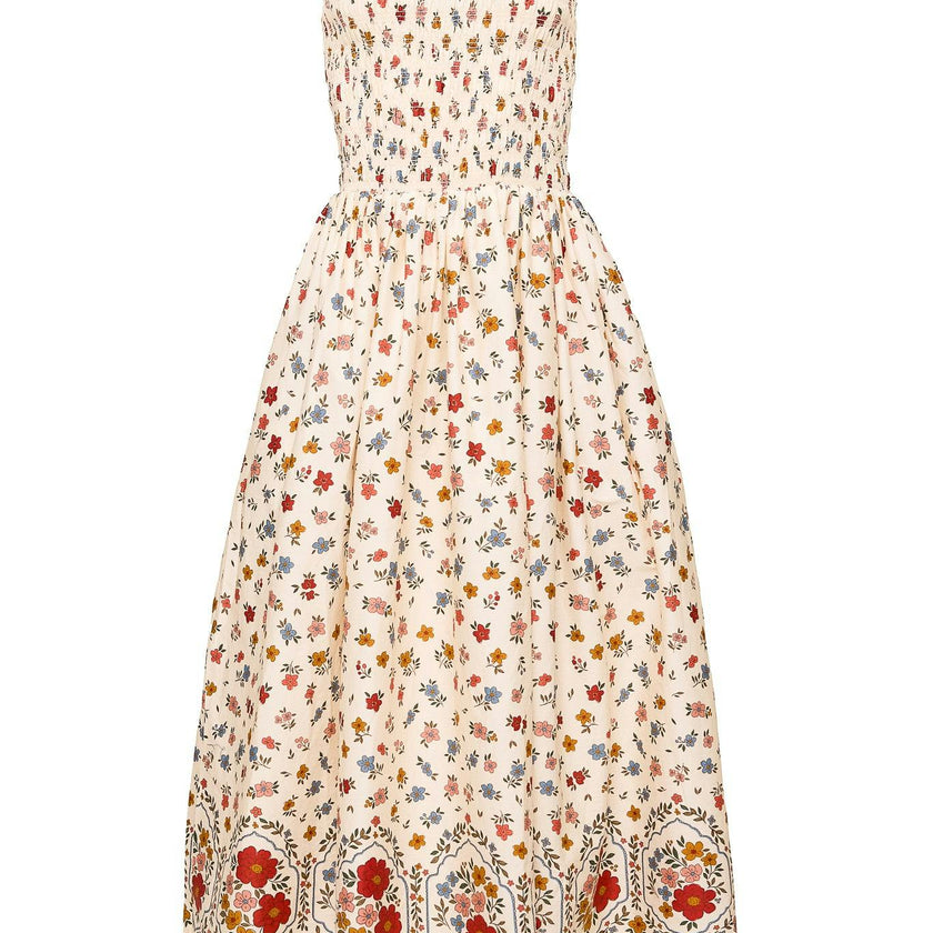 Marlow Cap Sleeve Dress in Cream Ditsy Floral