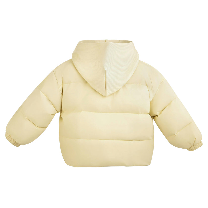 Yellow Hooded Puffer Jacket