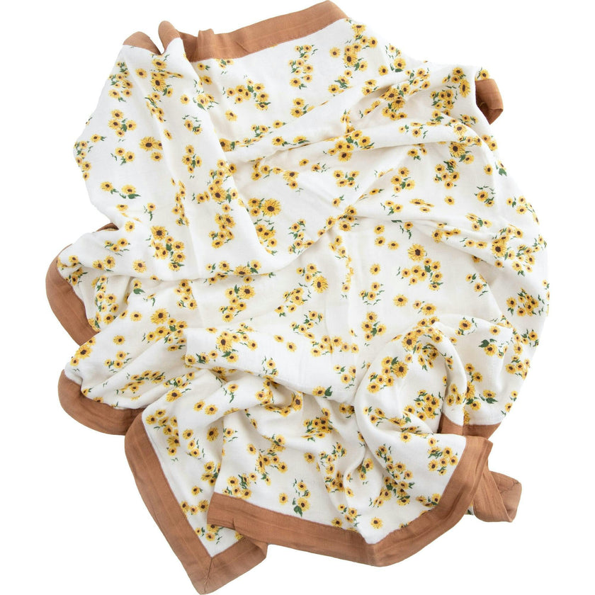 Deluxe Muslin Baby Quilt - Ditsy Sunflower