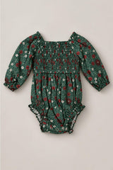 Baby Madeline Romper in Evergreen Merry Ditsy