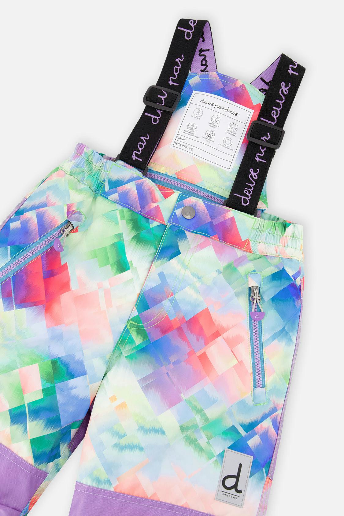 Two Piece Play Snowsuit Multicolored With A Diamond Pattern