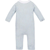 4 Piece Organic Peter Pan Collar Romper, Blue