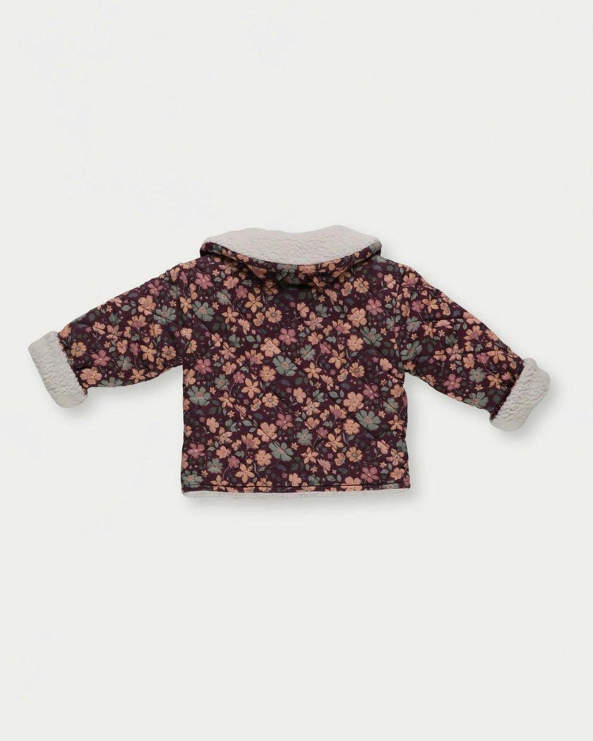 Molly Baby Quilted Jacket - Garden Flowers Plum