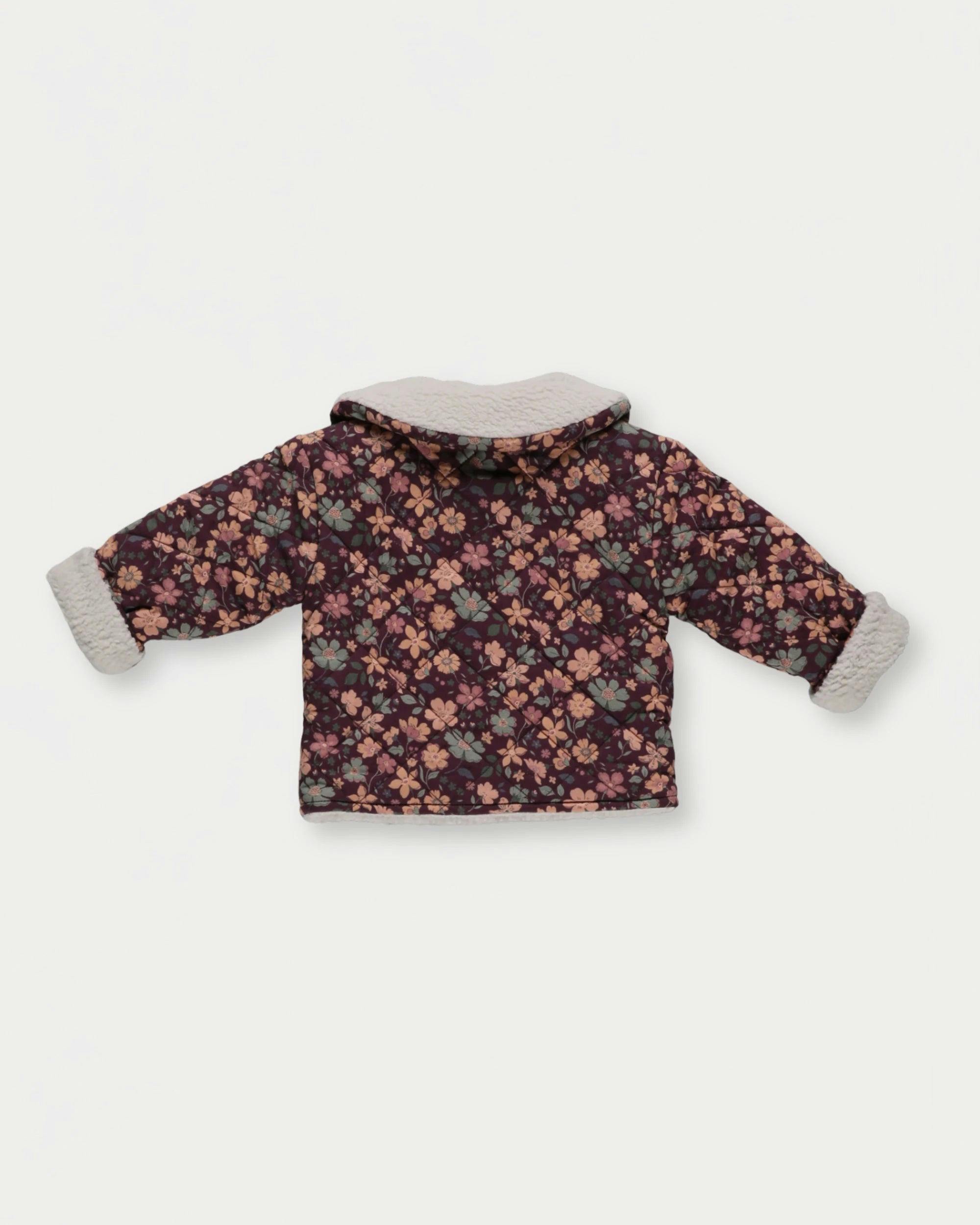 Molly Baby Quilted Jacket - Garden Flowers Plum