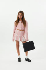 Leah Pink Tweed Two Piece Set
