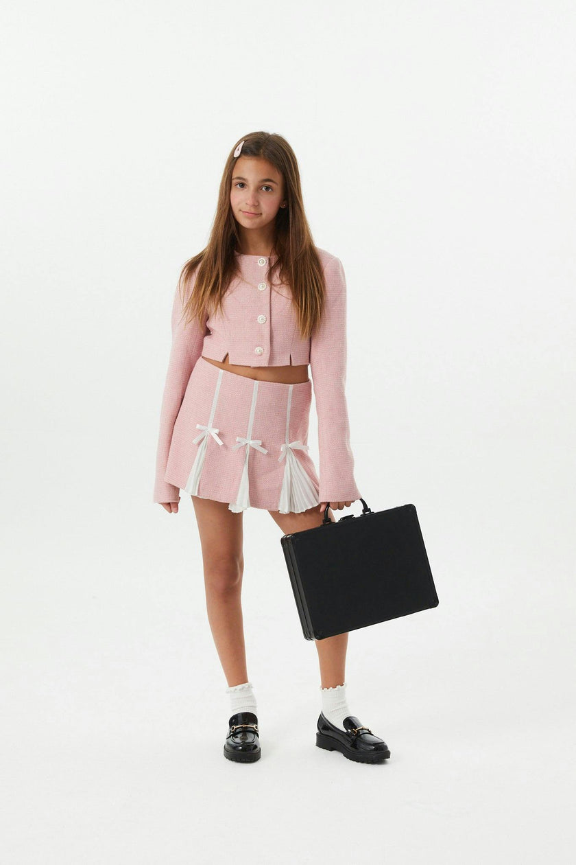 Leah Pink Tweed Two Piece Set