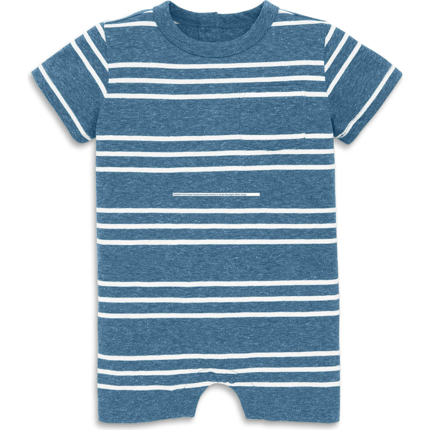 Baby heathered pocket shortie in stripe