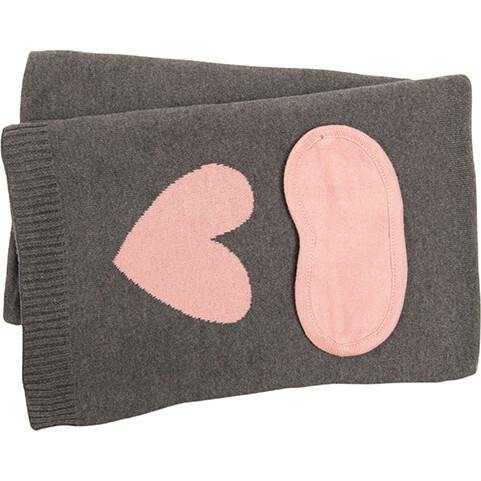 Hearts Reversible Blanket Travel Set