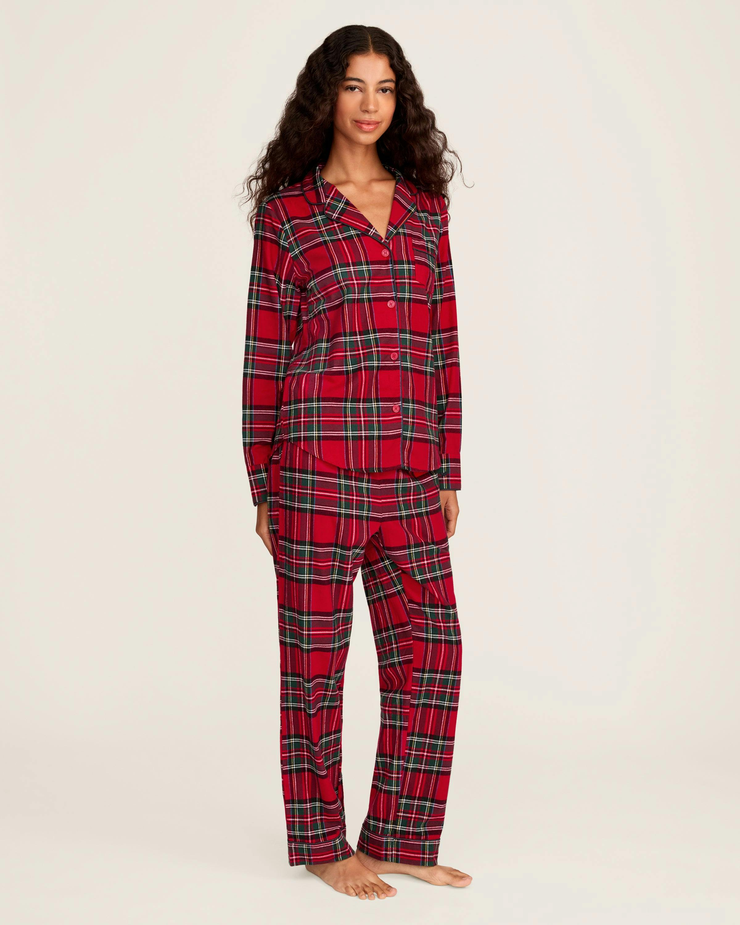 Women's Brushed Twill Pajama Set in Imperial Tartan