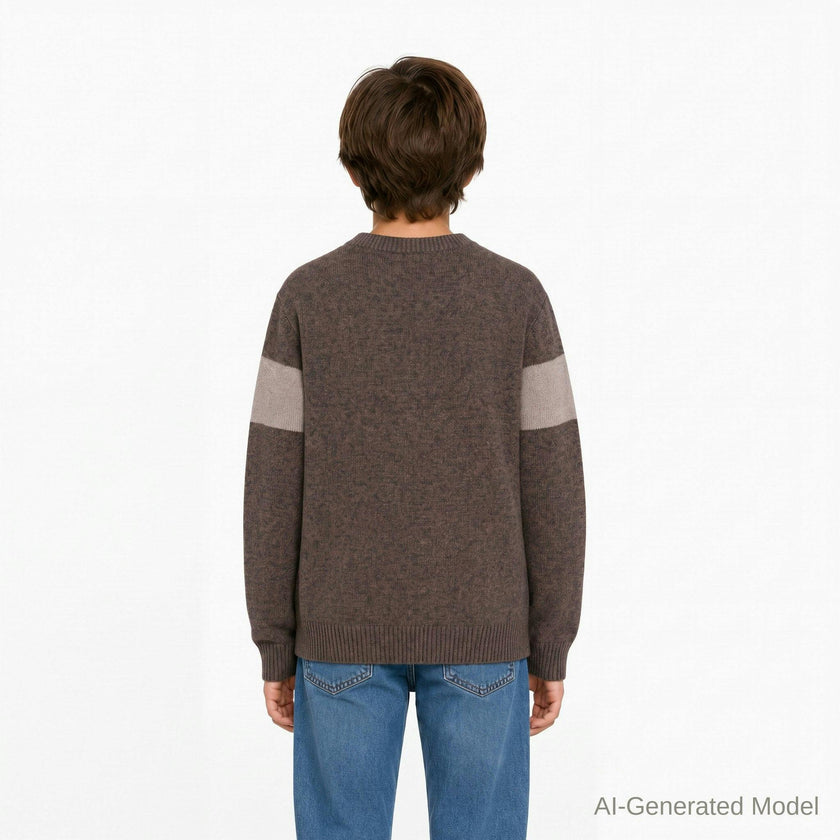 Big Kid (8-18) Marled Crewneck Sweater | Brown