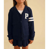 Varsity Navy French Terry Varsity Cardigan