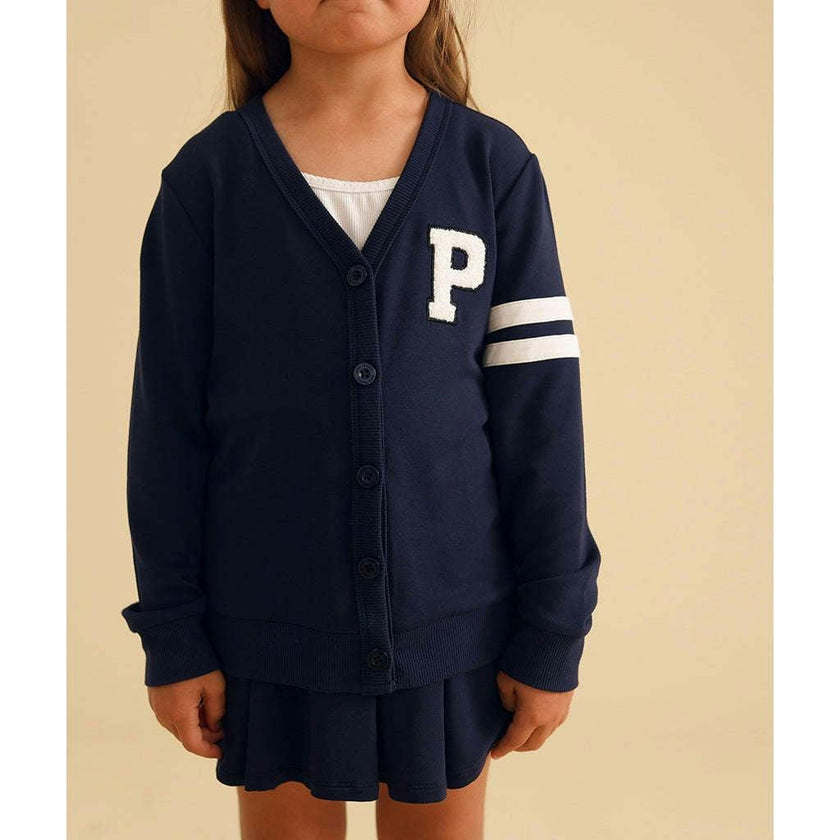Varsity Navy French Terry Varsity Cardigan