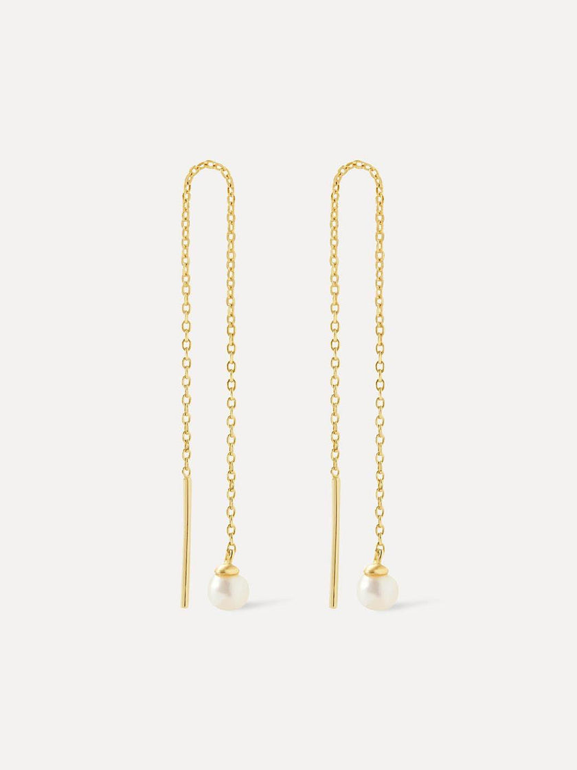 Pearl Threader Earrings - Abrielle