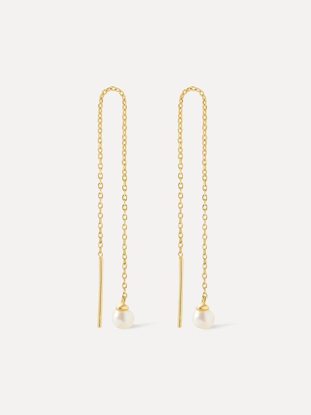 Pearl Threader Earrings - Abrielle