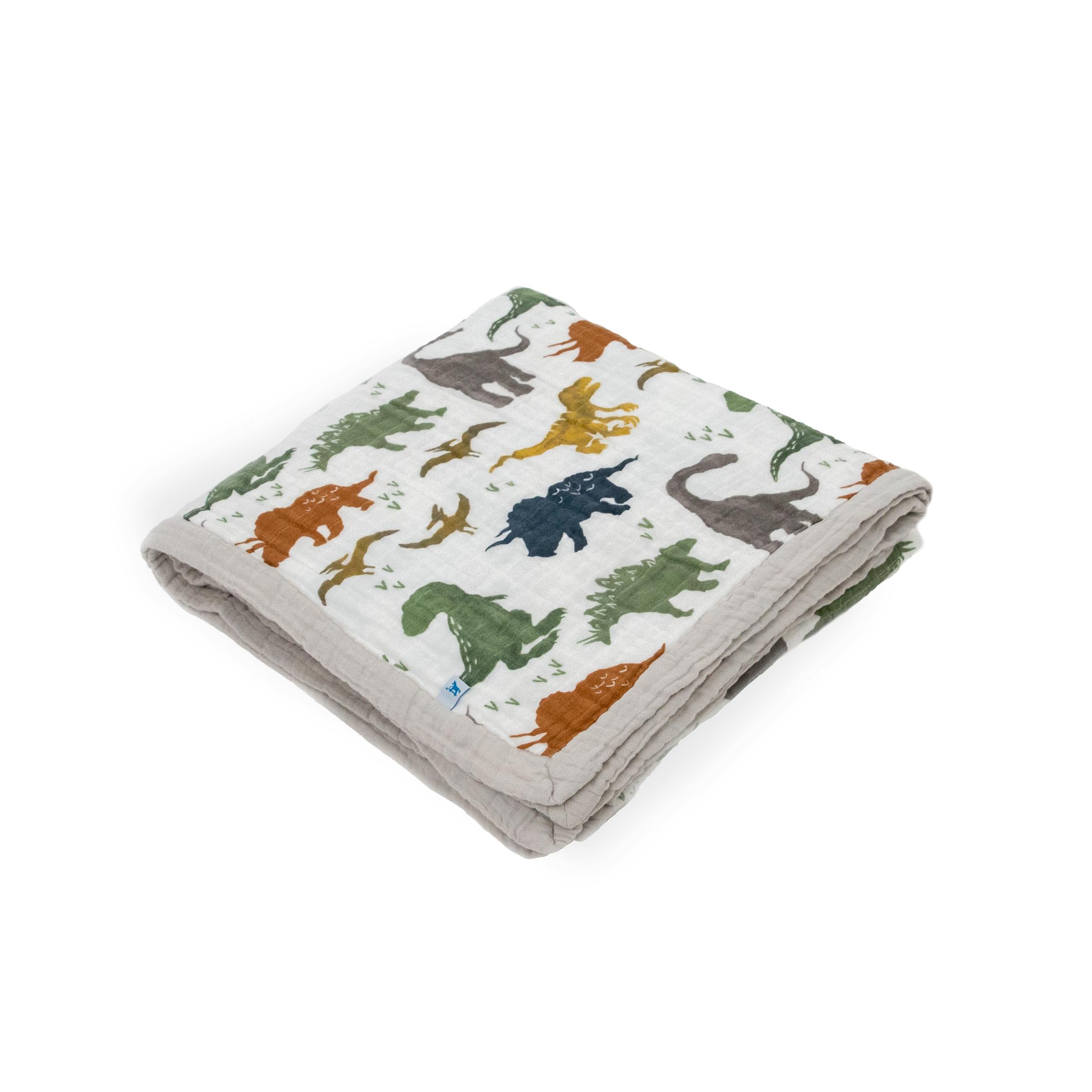 Cotton Muslin Quilted Throw - Dino Friends