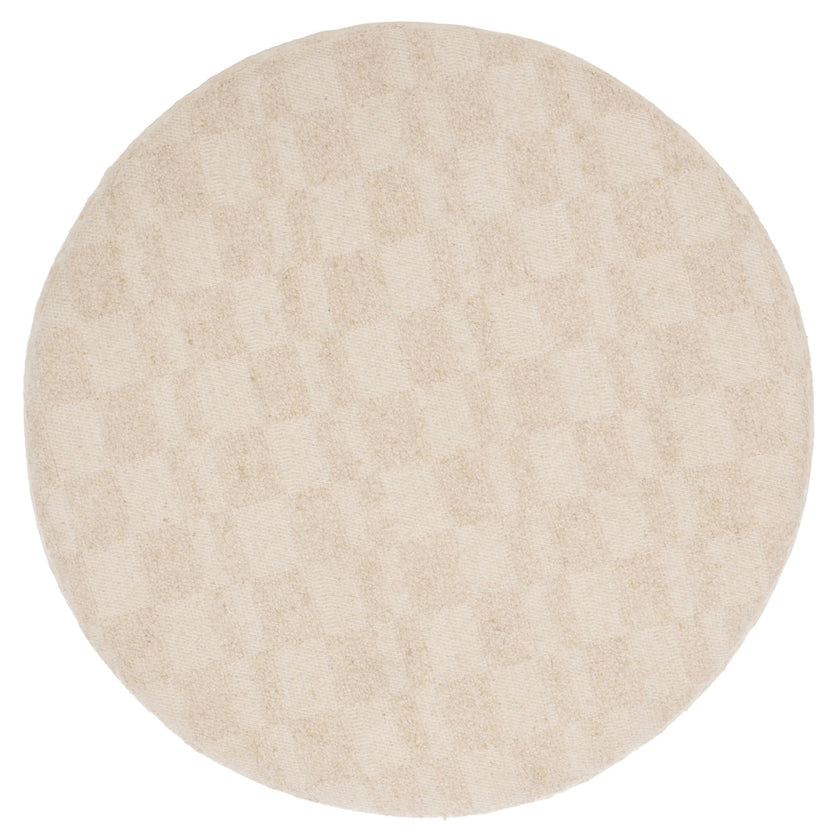 Bronislava Round Wood Pouf