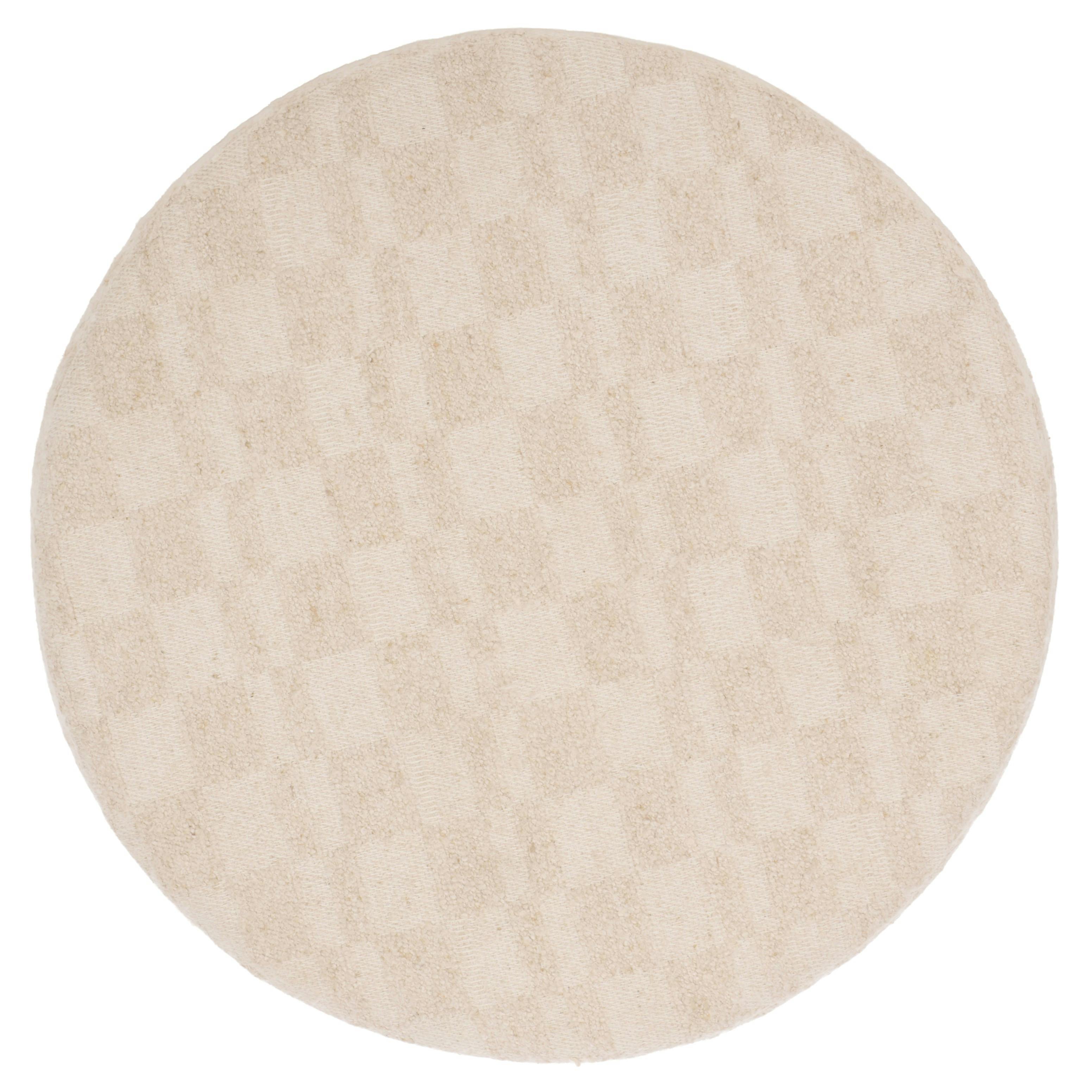 Bronislava Round Wood Pouf