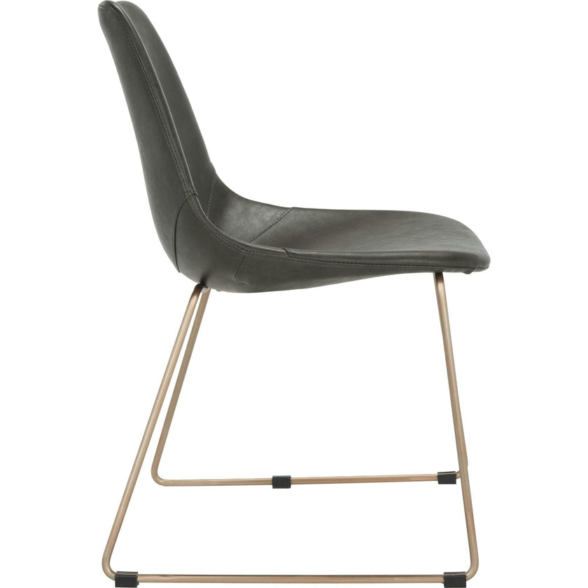 Set of 2 Dorian Midcentury Modern Leather Chair