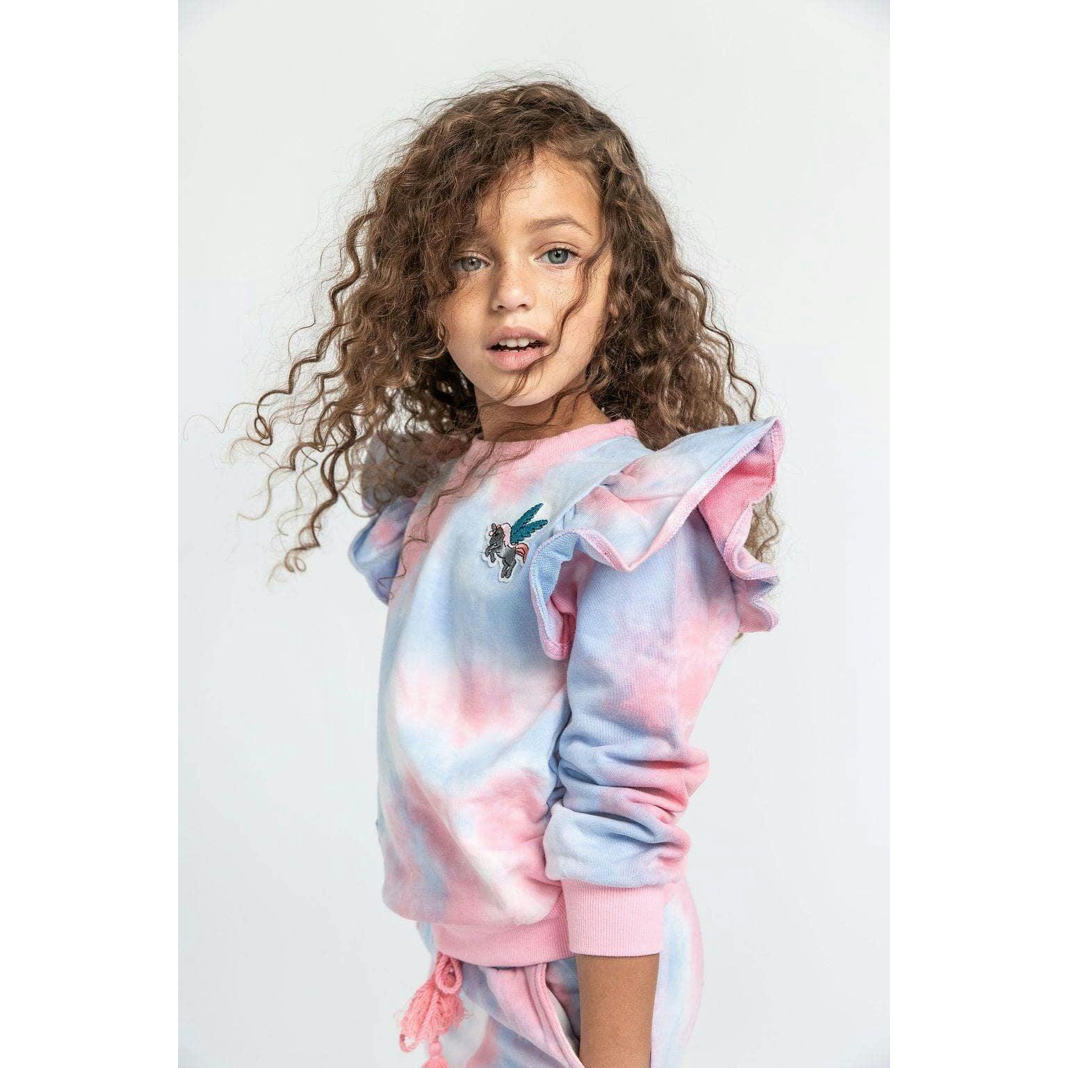 Tie Dye Ruffle Patch Jogger Set