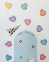 Peel & Stick Fabric Wall Stickers - Affirmation Candy Hearts Brights