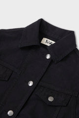 Organic Cotton Trucker Denim Jacket with Inset Sleeves