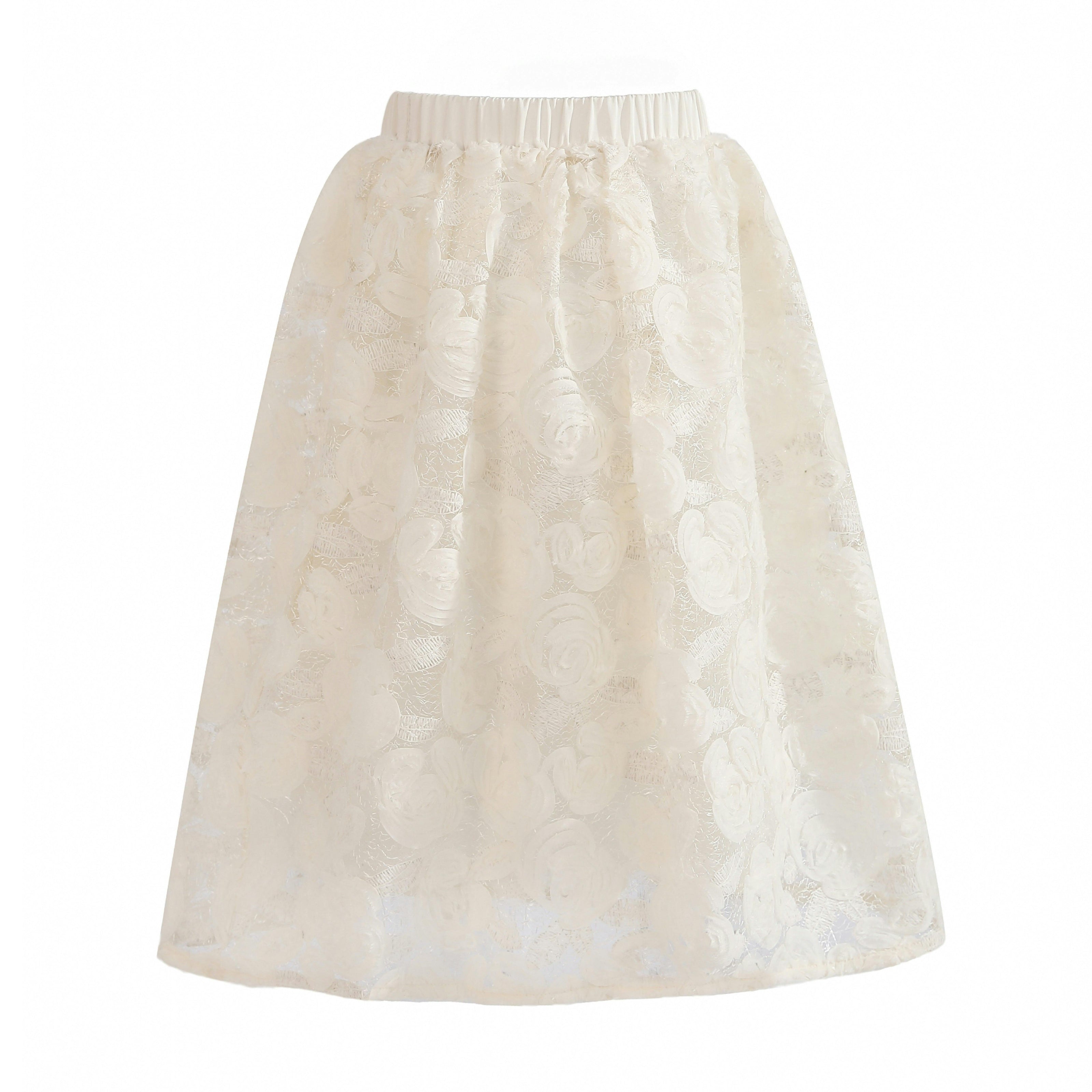 Cream Juliette Lace Skirt Set