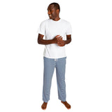 Men's Marina Jersey PJ Pants - Navy Stripe Organic Stretch Cotton