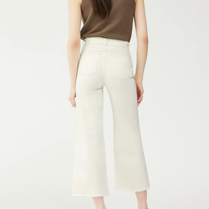 Hepburn Wide Leg High Rise Vintage Jeans | Eggshell
