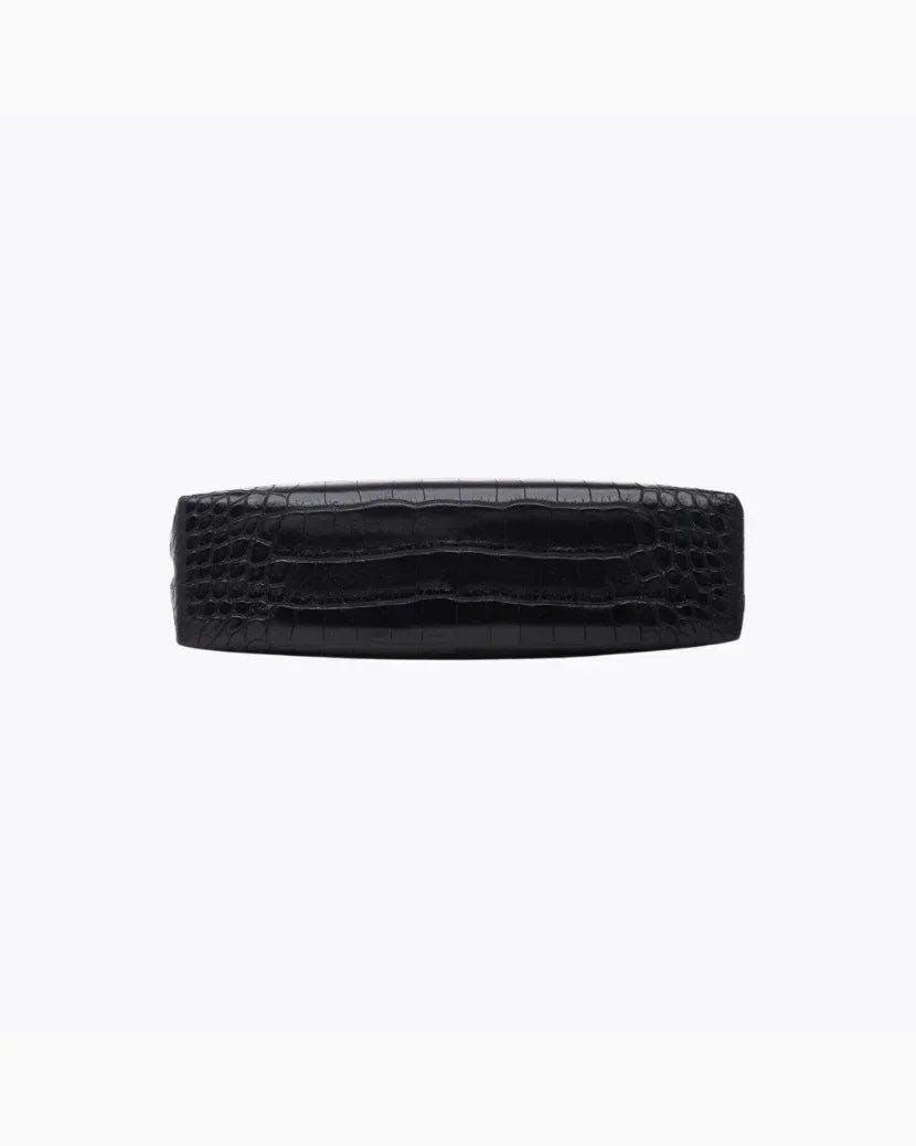 Insulated Small Snack Pouch, Black Croc