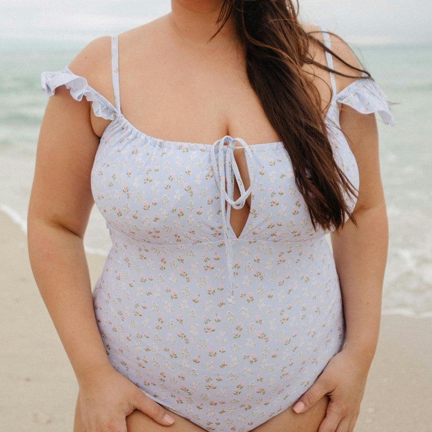 Maise One Piece in Blue Ditsy Floral