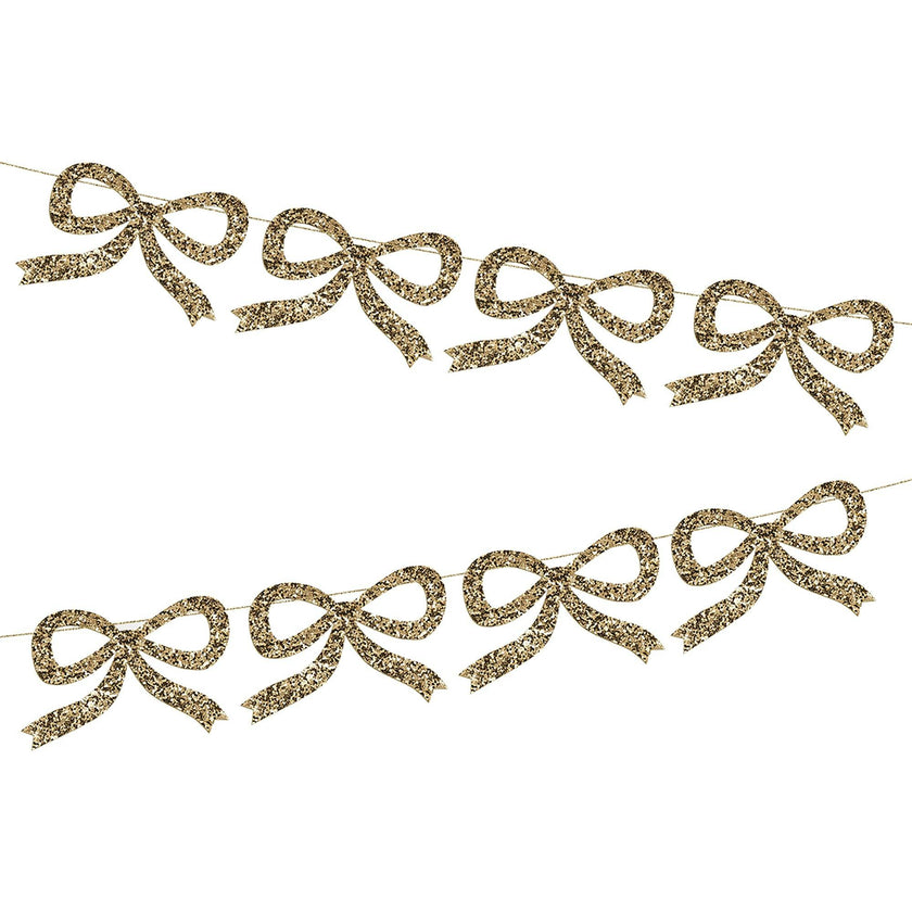 Gold Glitter Bow Garland