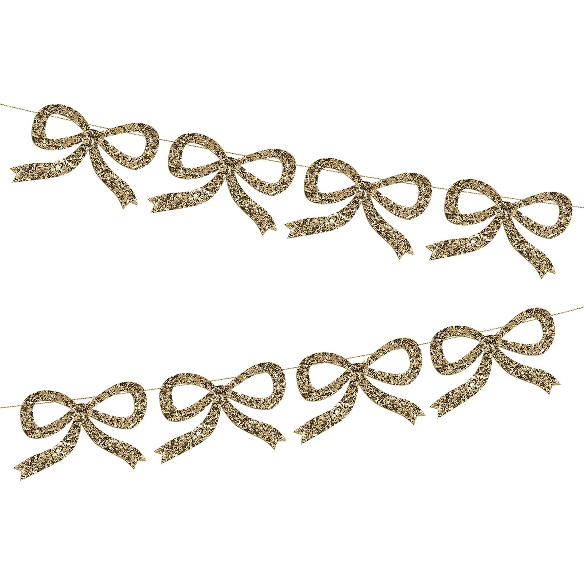 Gold Glitter Bow Garland