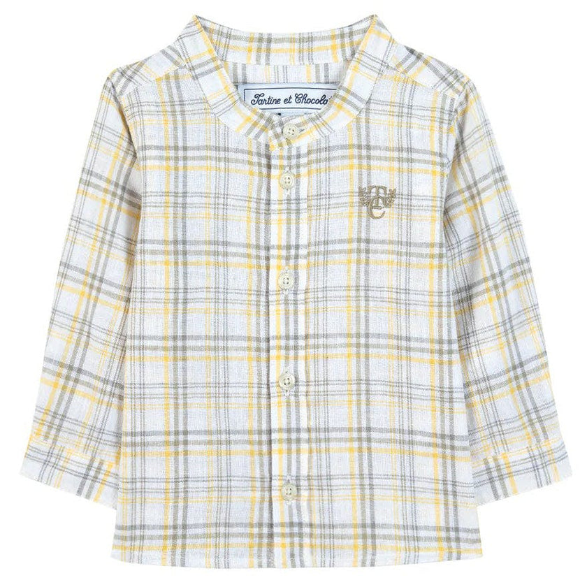 TARTINE ET CHOCOLAT Green Fern Checked Baby Shirt