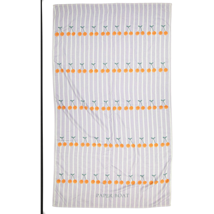 Lavander cherry large beach towel