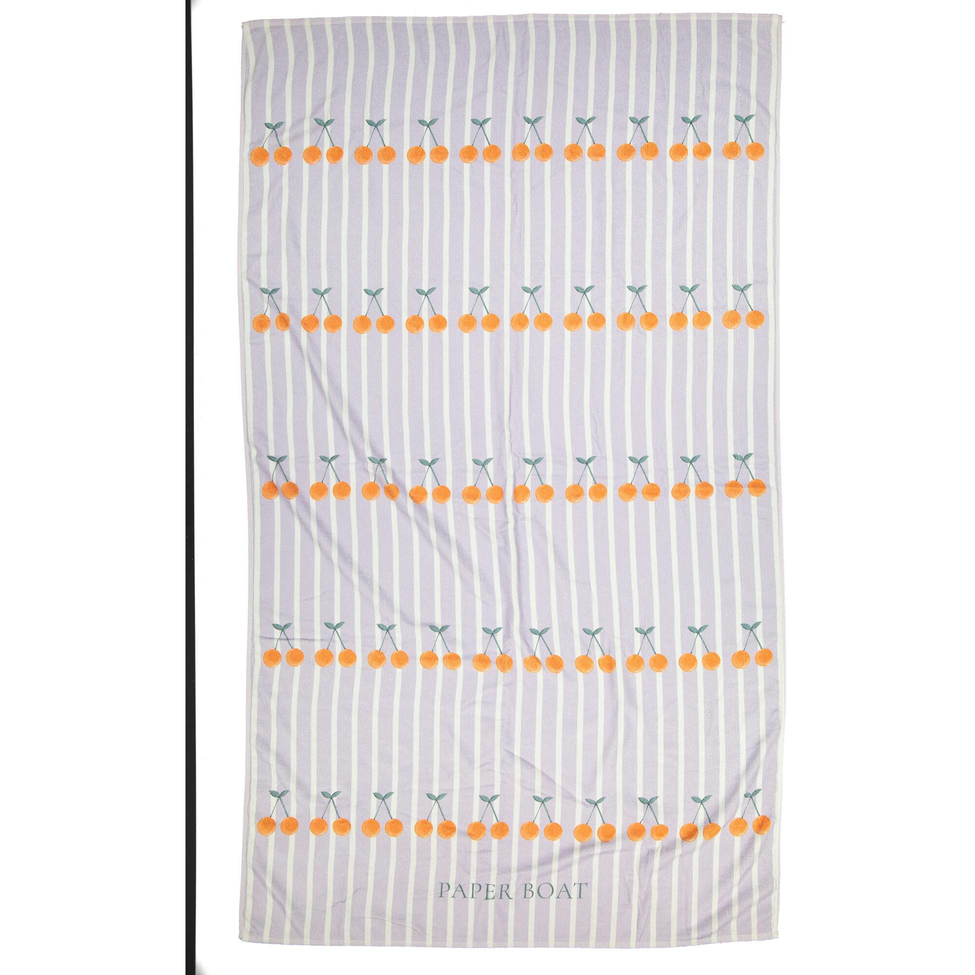 Lavander cherry large beach towel