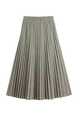 Midi Length Crinkle Pleating Skirt